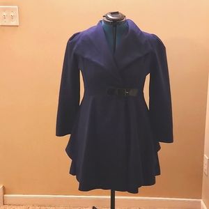 Dark blue short swing coat